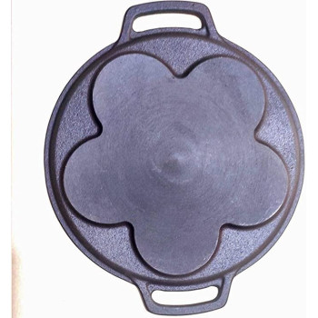 Ayda Cast Iron Pre Seasoned Mini Uthappam Egg Pan 6 Pit 10Cm Mould Crepe Pan Takoyaki Maker Blinis Pan.13Inch13 Inches Black