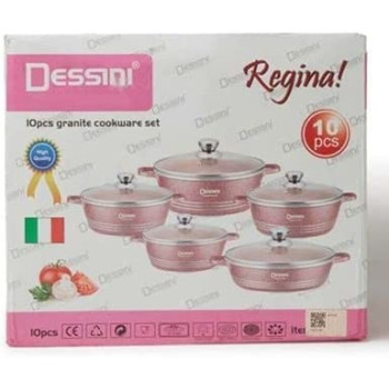 Cookware Set With Granite Material 20Cm24Cm28Cm32Cm Casserole28Cm Shallow Casserole Set Of 10 Pieces10 Pieces Pink