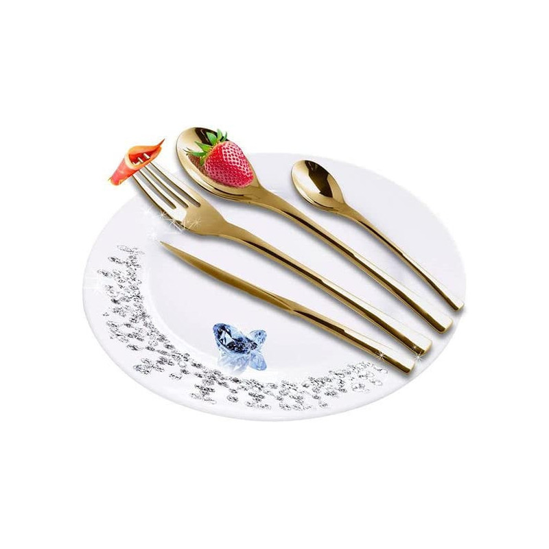 Dessini 135 Piece Stainless Steel Cutlery Set Gold136 Pieces Gold