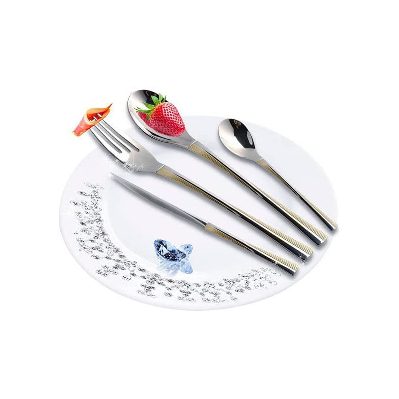 Dessini 135 Piece Stainless Steel Cutlery Set Silvergold142 Pieces Silver&Gold