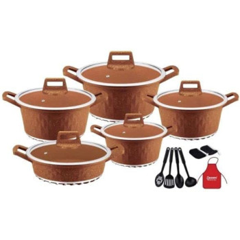 Dessini 17 Piece Granite Cookware Set Brown17 Pieces Brown