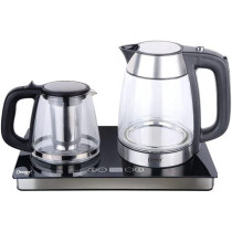 Dessini 2 Piece Tea Maker With Kettle Set 8008 B Black Silver