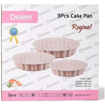 Dessini 3 Piece Granite Cake Pan Set Pink 32.4 X 30.6 X 10.6Cm