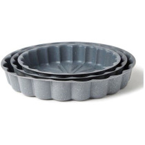 Dessini 3 Piece Granite Cake Pan Set Grey Small Pan 24 Medium Pan 28 Large Pan 32 Cm