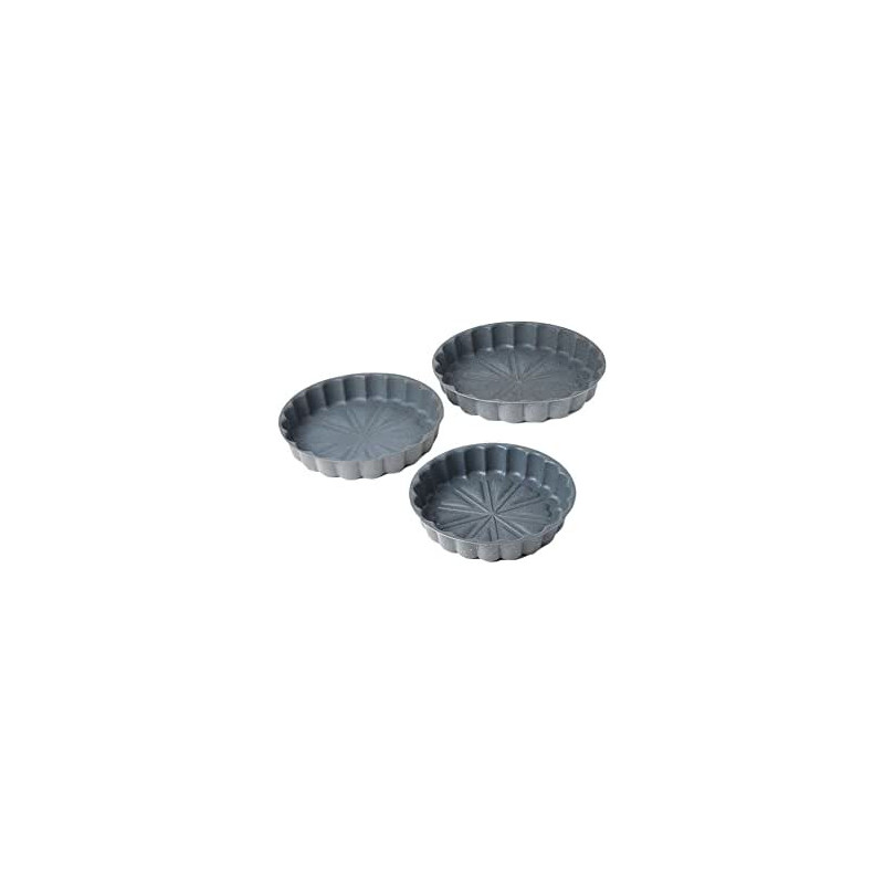 Dessini 3 Piece Granite Cake Pan Set Grey Small Pan 24 Medium Pan 28 Large Pan 32 Cm