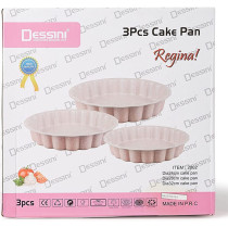 Dessini 3 Piece Granite Cake Pan Set Grey Small Pan 24 Medium Pan 28 Large Pan 32 Cm