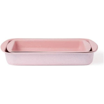 Dessini 3 Pieces Granite Square Pan Set Pink Square Pan 1 33X22 Square Pan 2 35X25 Square Pan 3 38X28 Cm