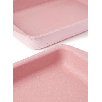 Dessini 3 Pieces Granite Square Pan Set Pink Square Pan 1 33X22 Square Pan 2 35X25 Square Pan 3 38X28 Cm