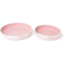 Dessini 4 Piece Non Stick Bakeware Set Includes 1Xpan 24Cm 1Xpan 26Cm 1Xpan 28Cm 1Xpan Light Pink Silver 30Cm