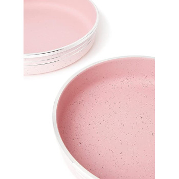 Dessini 4 Piece Non Stick Bakeware Set Includes 1Xpan 24Cm 1Xpan 26Cm 1Xpan 28Cm 1Xpan Light Pink Silver 30Cm