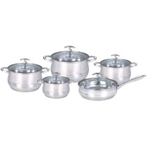 Dessini 5 Piece Stainless Steel Casserole Set Silver Clear Silver