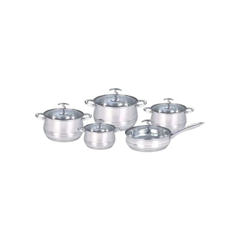 Dessini 5 Piece Stainless Steel Casserole Set Silver Clear Silver