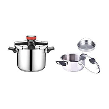 Dessini 4 Piece Stainless Steel Cookware Set Silver Black