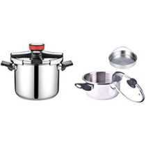 Dessini 4 Piece Stainless Steel Cookware Set Silver Black