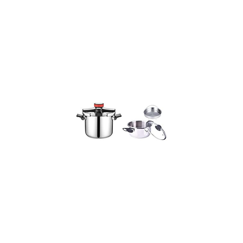Dessini 4 Piece Stainless Steel Cookware Set Silver Black