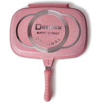 Dessini Double Fry Pan Pink 36Centimeter
