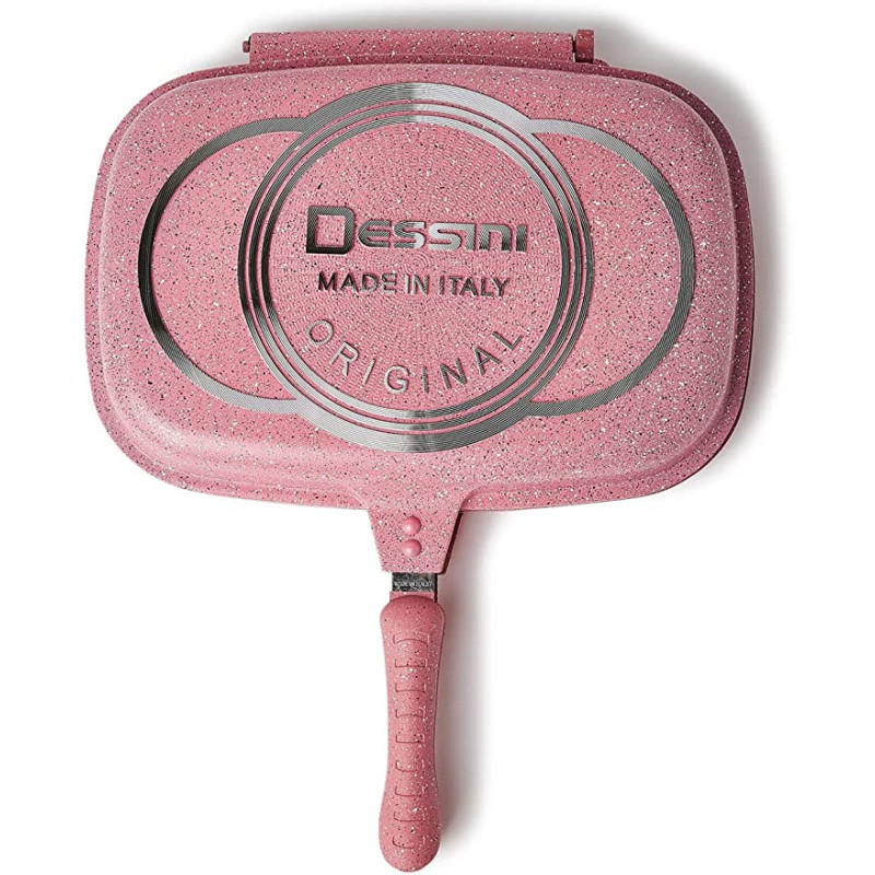 Dessini Double Fry Pan Pink 36Centimeter