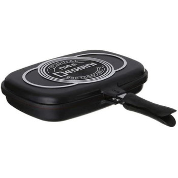 Dessini Double Side Die Casting Grill Pan Black Silver 36Centimeter