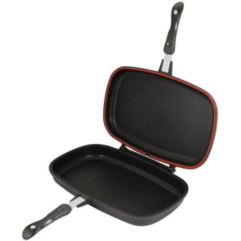 Dessini Double Side Die Casting Grill Pan Black Silver 36Centimeter