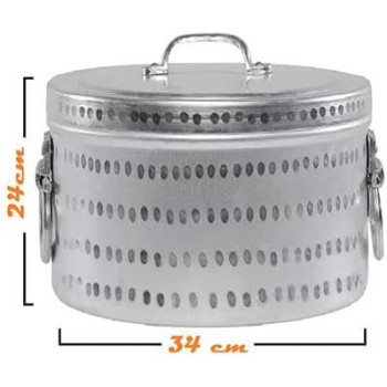 Ayda Pure Aluminium Mandi Biryani Cooking Pot Or Steamer Pot Silver 35Cm35 Cm Silver