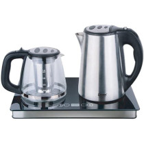 Dessini Electric Kettle With Tea Pot 1.2 L Dtm9009 Black Clear Silver
