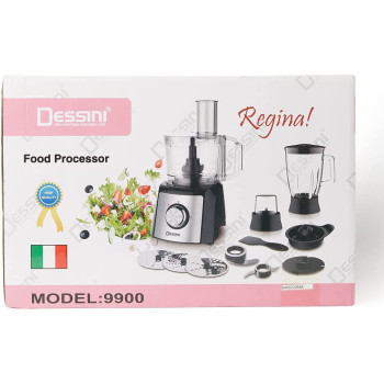 Dessini Food Processor 600 W 9900 Food Processor Silver Black Clear