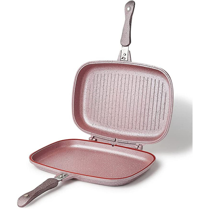 Dessini Granite Double Fry Fan Pink 36Centimeter