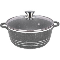 Dessini Granite Non Stick Casserole Pot With Lid Multicolor 24Centimeter