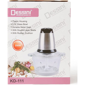 Dessini Handheld Electric Chopper 2 L 250 W Kd 111 Silver Black Clear
