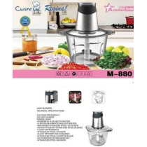 Dessini Low Noise Electric Glass Food Chopper Or Grinder With Detachable Bowl And 800W 6 Leaf 420 Stainless Steel Sharp Blades