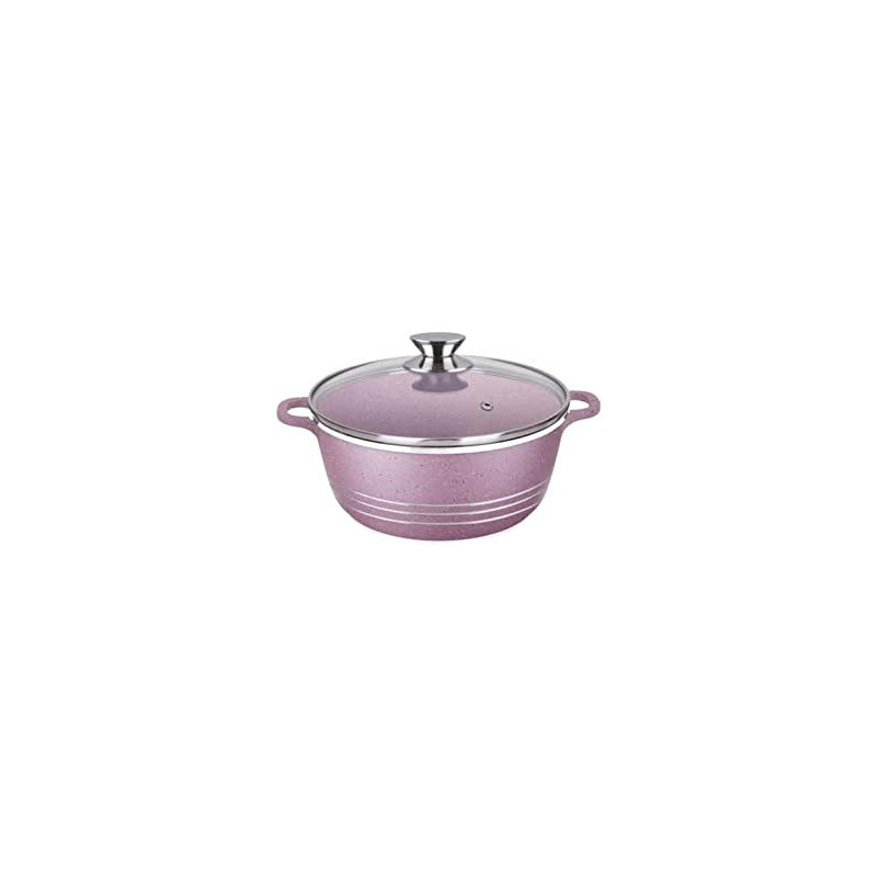 Dessini Non Stick Ceramic Coated Casserole Cooking Pot Purple 20Cm