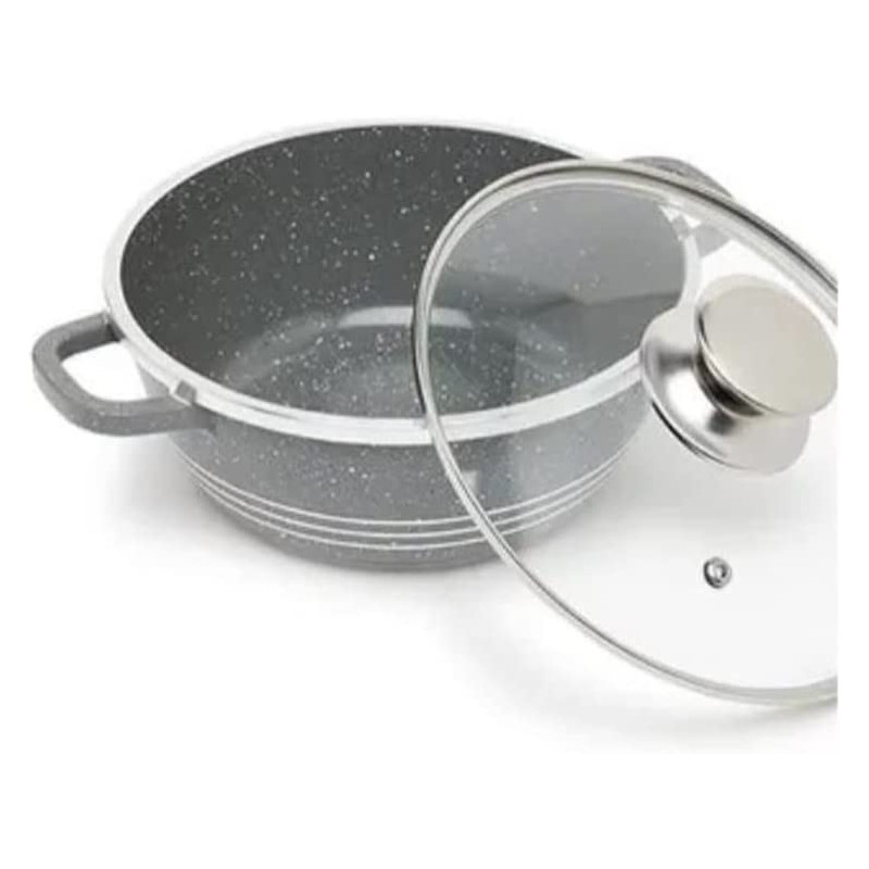 Dessini Non Stick Cooking Pot Grey Silver Clear 28cm
