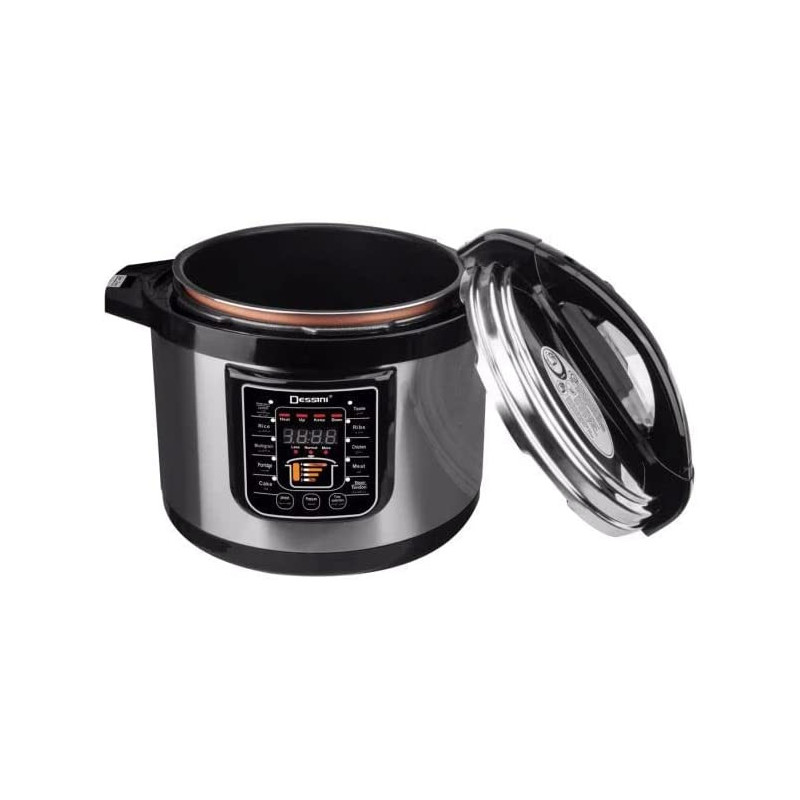 Dessini Regina Electric Pressure Cooker Silver Black 8L