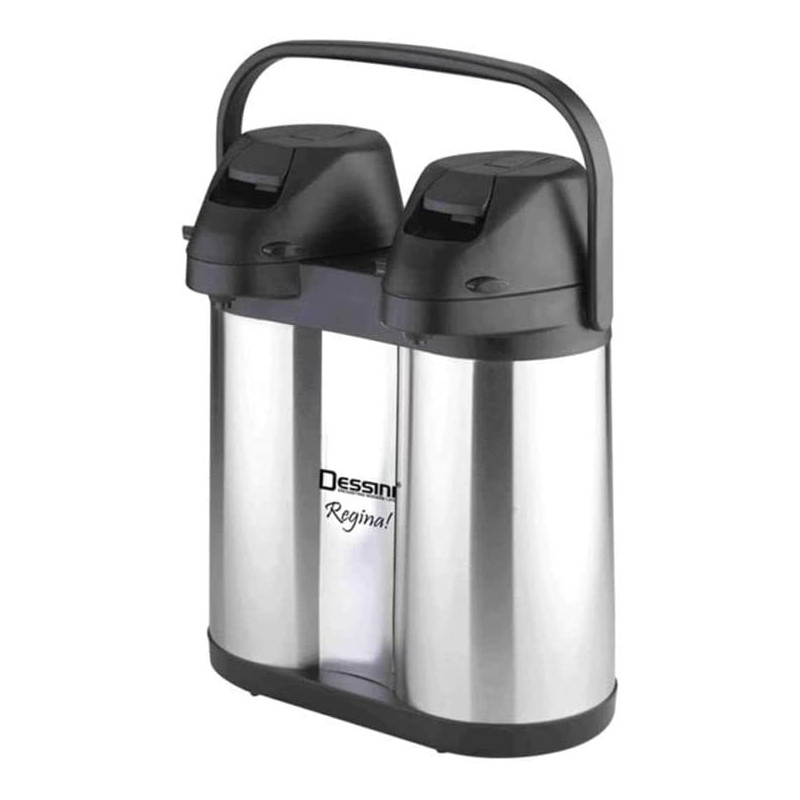 Dessini Regina Stainless Steel Double Flask Silver Black