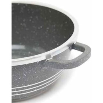 Dessini Versatile Efficient Non Stick Casserole Cooking Pot Grey Clear Silver 42X42X31Cm