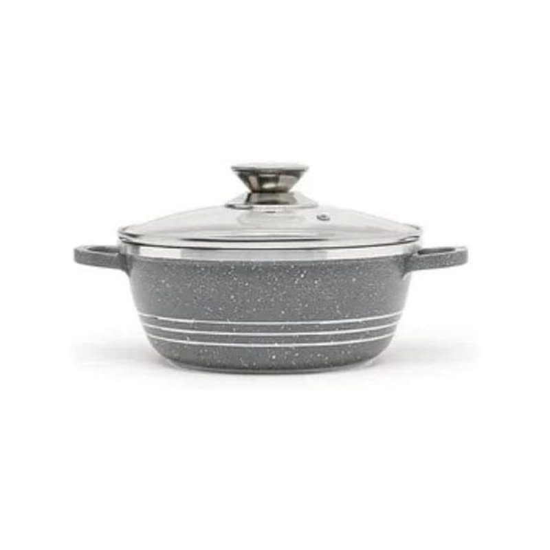 Dessini Versatile Efficient Non stick Casserole Pot Grey Clear Silver 28cm