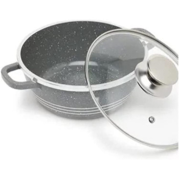 Dessini Versatile Efficient Non stick Casserole Pot Grey Clear Silver 28cm