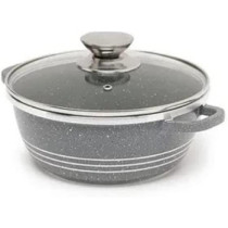 Dessini Versatile Efficient Non stick Casserole Pot Grey Clear Silver 28cm