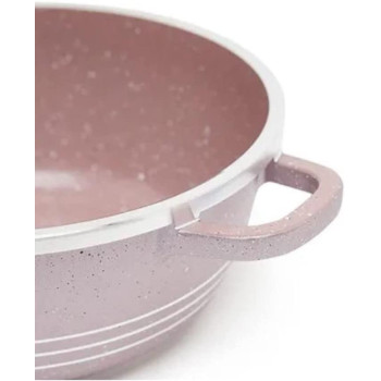 Dessini Versatile Efficient Non Stick Casserole Pot Purple Clear Silver 24Centimeter