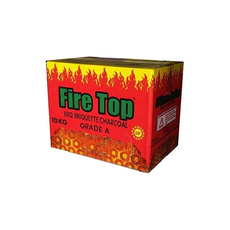Pamchal Fire Top Bbq Charcoal Briquettes Long Hole Charcoal Black 10Kg