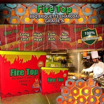 Pamchal Fire Top Bbq Charcoal Briquettes Long Hole Charcoal Black 10Kg