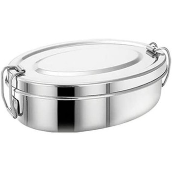 Taj Stainless Steel Lunch Box 15Cm- Bento Box Multifunctional-Containers Lunch Box Containers With 2 Compartments Tiffin Box 1Pc