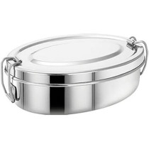 Taj Stainless Steel Lunch Box 15Cm- Bento Box Multifunctional-Containers Lunch Box Containers With 2 Compartments Tiffin Box 1Pc