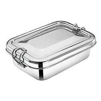 Taj Stainless Steel Lunch Box -Containers Lunch Box Containers With 2 Compartments Tiffin Box 1Pc
