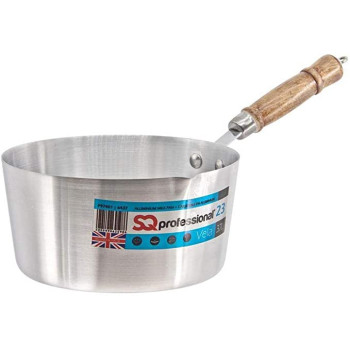 Professional Aluminium Milk Pan With Wooden Handle - Silver, 23Cm