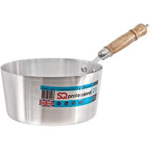 Professional Aluminium Milk Pan With Wooden Handle - Silver, 23Cm