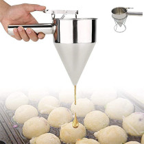 Taj Pancake Batter Dispenser Dough Dispenser Funnel Silver 26X20Centimeter