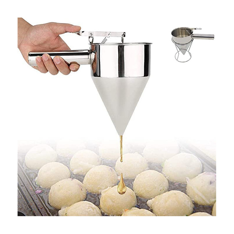 Taj Pancake Batter Dispenser Dough Dispenser Funnel Silver 26X20Centimeter