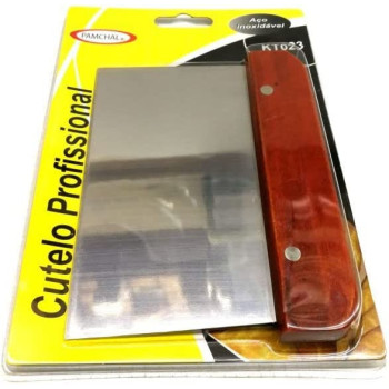 Pamchal Stainless Steel Dough Scrapper, Silver/Brown, 15 cm
