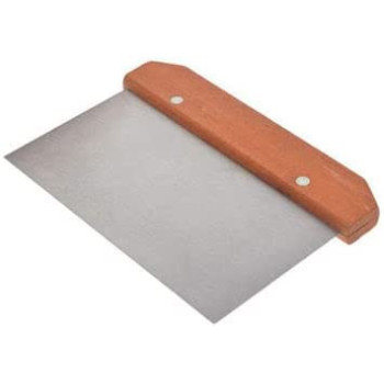 Multi-Purpose Pizza Crepe Dough Scraper, Stainless Steel Chopper, Wooden Handle Shock Resistant Dishwasher Safe